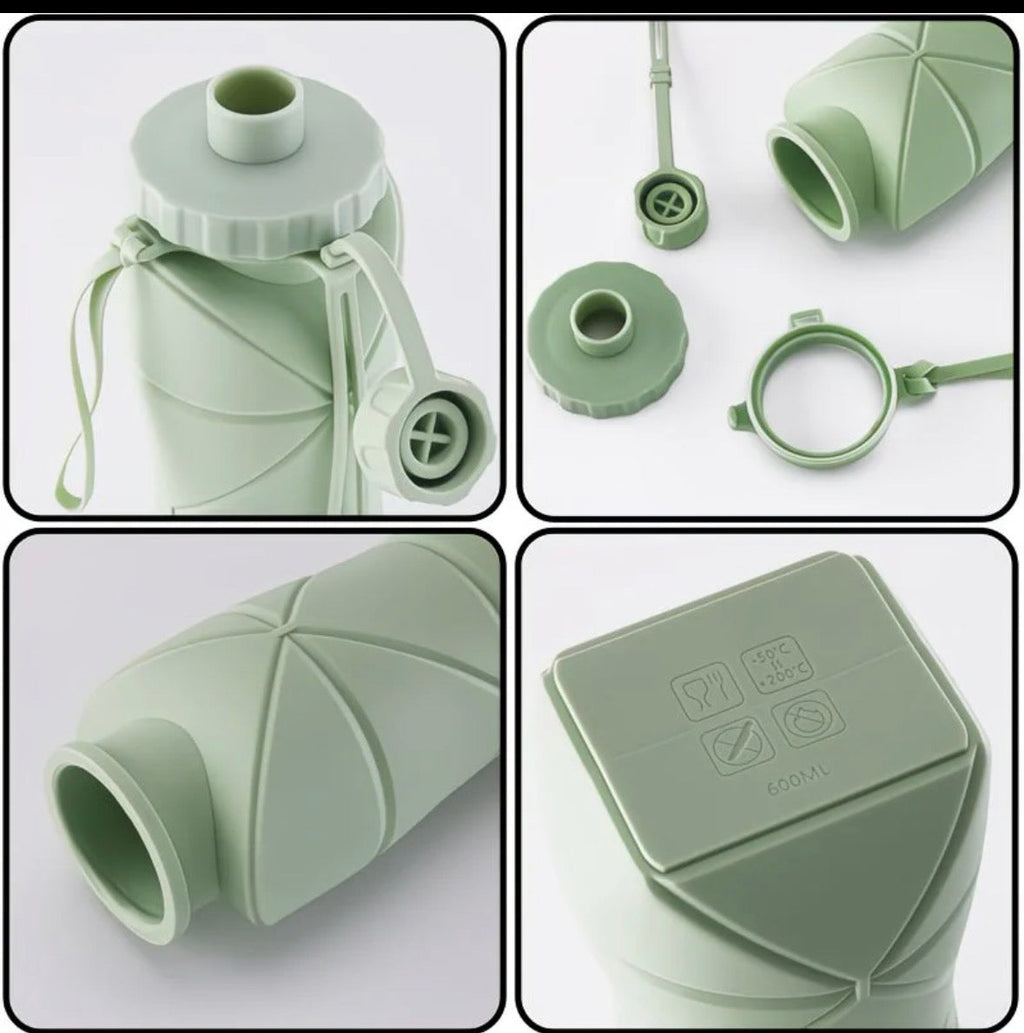 Foldable Silicone Water Bottle Leakproof & Travel Friendly
