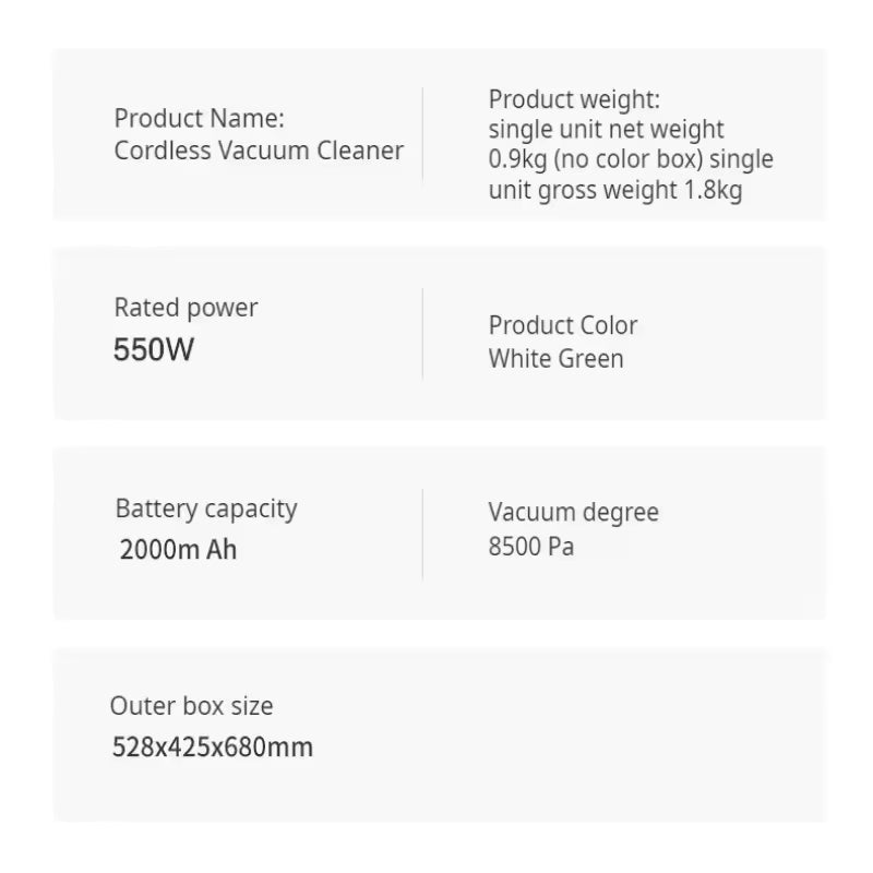 Wireless High-power Vacuum Cleaner