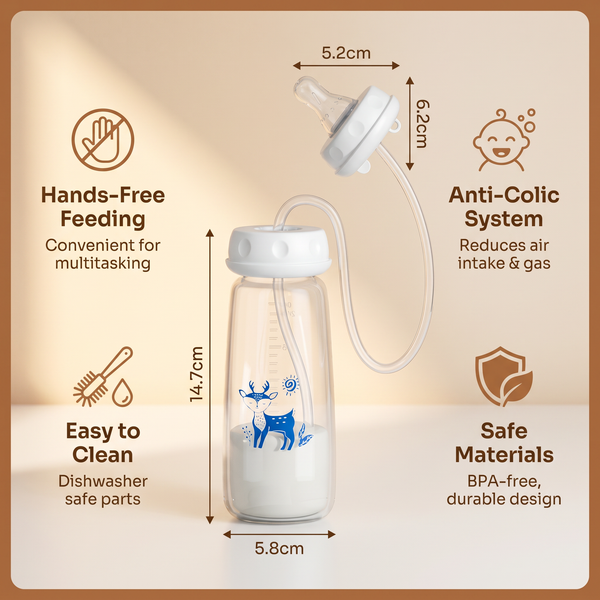 Hands-Free Self-Feeding Bottle for Babies ( Allow to Open )