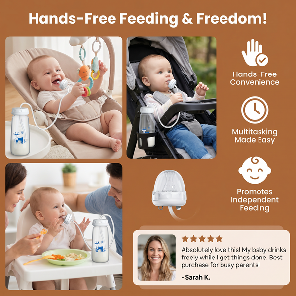 Hands-Free Self-Feeding Bottle for Babies ( Allow to Open )