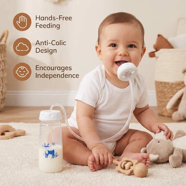 Hands-Free Self-Feeding Bottle for Babies ( Allow to Open )