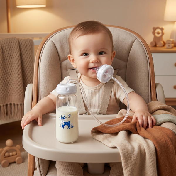 Hands-Free Self-Feeding Bottle for Babies ( Allow to Open )